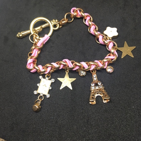 Paris Eiffel Tower Leather Charm Bracelet - Picture 7 of 12